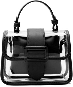 Black Clear Shoulder Bag Purse 2 in 1 Transparent Crossbody Bag Jelly Handbag
