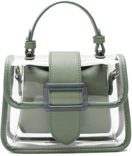 Load image into Gallery viewer, Sage Green Clear Shoulder Bag Purse 2 in 1 Transparent Crossbody Bag Jelly Handbag