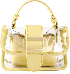 Yellow Clear Shoulder Bag Purse 2 in 1 Transparent Crossbody Bag Jelly Handbag