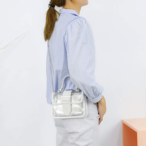 Blue Clear Shoulder Bag Purse 2 in 1 Transparent Crossbody Bag Jelly Handbag