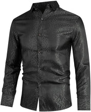 Load image into Gallery viewer, Paisley Black Long Sleeve Button Down Shirt
