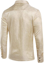 Load image into Gallery viewer, Paisley Champagne Long Sleeve Button Down Shirt