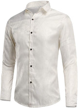 Load image into Gallery viewer, Paisley White Long Sleeve Button Down Shirt