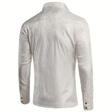 Load image into Gallery viewer, Paisley White Long Sleeve Button Down Shirt
