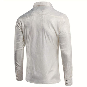 Paisley White Long Sleeve Button Down Shirt