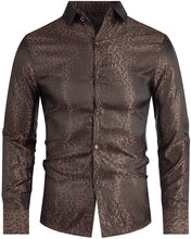 Load image into Gallery viewer, Paisley Brown Long Sleeve Button Down Shirt