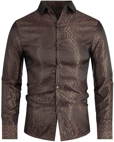 Paisley Brown Long Sleeve Button Down Shirt