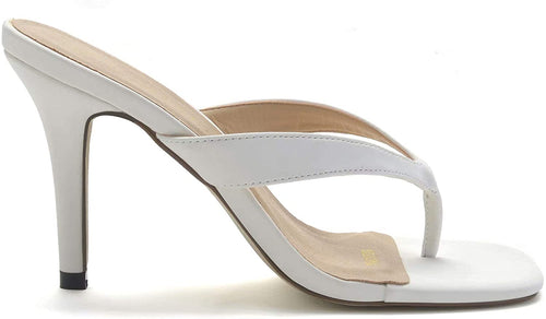 Mules Square Toe White Flip Flops Sandals