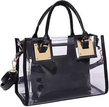 Load image into Gallery viewer, Clear Black Jelly Tote Beach Crossbody Transparent Handbag