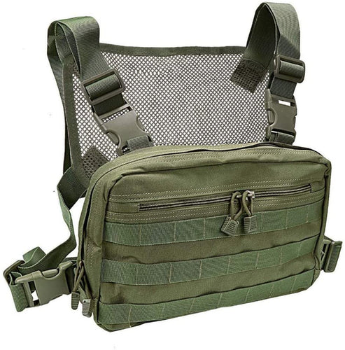 Adjustable Green Tactical Rig Vest Front Pack Bag