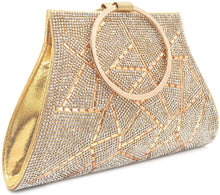 Load image into Gallery viewer, Wrist Gold Crystal Clutch Purse
