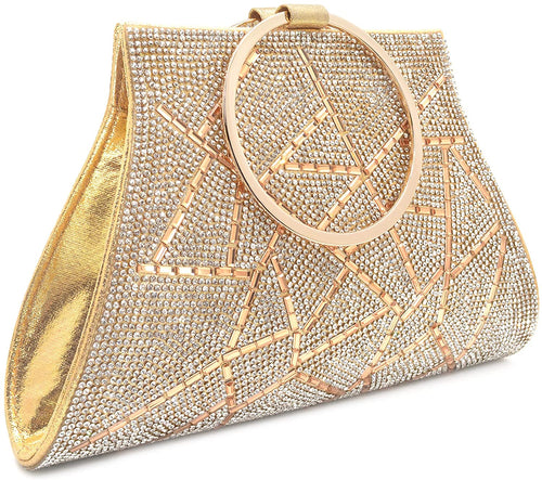 Wrist Gold Crystal Clutch Purse