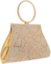 Load image into Gallery viewer, Wrist Gold Crystal Clutch Purse