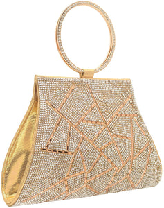 Wrist Gold Crystal Clutch Purse