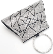 Load image into Gallery viewer, Wrist Black Crystal Clutch Purse