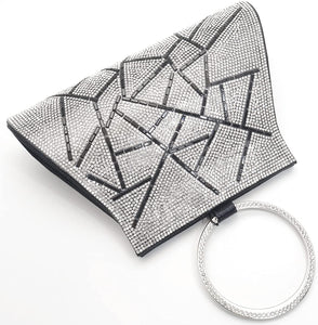 Wrist Black Crystal Clutch Purse