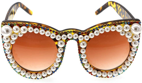 Nightless City Pearl Frame Large Crystal Sunglasses