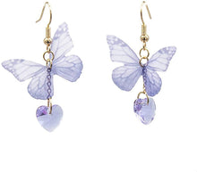 Load image into Gallery viewer, Cute Purple Butterfly Tassle Earring