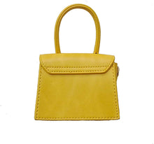 Load image into Gallery viewer, Mini Crossbody Yellow Purse Faux Leather Top Handle Clutch Handbag
