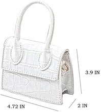 Load image into Gallery viewer, Mini Crossbody White Crocodile Purse Leather Crocodile Style Top Handle Clutch Handbag