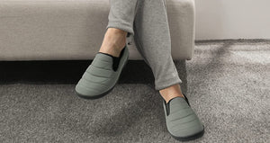 Men's Grey Water-Resistant Winter Warm Slippers