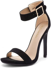 Load image into Gallery viewer, Nude Ankle Strap Pumps Heel Sandals