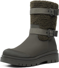 Load image into Gallery viewer, Fur Lining Olive Green Waterproof Mid-Calf Outdoor Boots