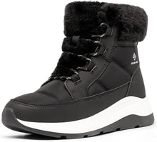Load image into Gallery viewer, Outdoor Faux Fur Black Waterproof Women&#39;s Snow Boots
