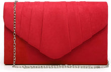 Load image into Gallery viewer, Pleated Rose Velvet Envelope Clutch Handbag Bridal Purse