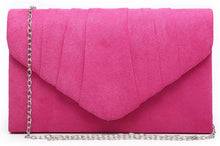 Load image into Gallery viewer, Pleated Pink Velvet Envelope Clutch Handbag Bridal Purse