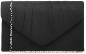 Pleated Pewter Velvet Envelope Clutch Handbag Bridal Purse