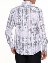 Load image into Gallery viewer, Luxury Printed Stripe White Long Sleeve Button Down Shirt