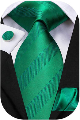 Paisley Novelty Kelly Green Silk Men's Necktie Set