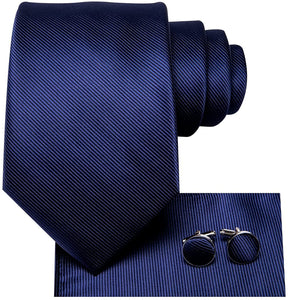 Paisley Novelty Deep Blue Silk Men's Necktie Set