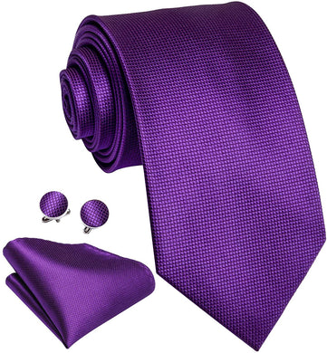 Paisley Novelty Purples Silk Men's Necktie Set