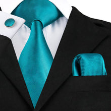 Load image into Gallery viewer, Paisley Novelty Teal Silk Men&#39;s Necktie Set