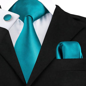 Paisley Novelty Teal Silk Men's Necktie Set