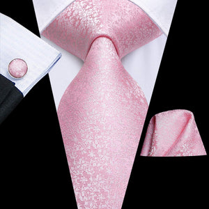 Famous Paisley Novelty Light Pink Silk Men's Necktie Set
