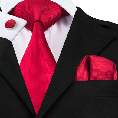 Oliver Paisley Novelty Red Silk Men's Necktie Set