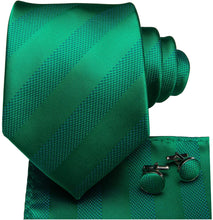 Load image into Gallery viewer, Paisley Novelty Kelly Green Silk Men&#39;s Necktie Set