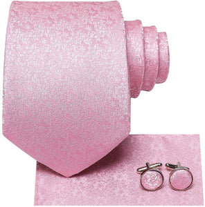 Famous Paisley Novelty Light Pink Silk Men's Necktie Set