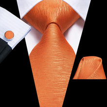 Load image into Gallery viewer, Lucas Paisley Novelty Orange Silk Men&#39;s Necktie Set