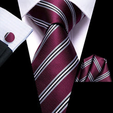 Load image into Gallery viewer, Oliver Paisley Novelty Wine Red Silk Men&#39;s Necktie Set