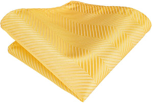 Paisley Novelty Yellow Silk Men's Necktie Set