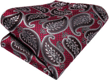 Load image into Gallery viewer, Oliver Paisley Novelty Red-Brown Silk Men&#39;s Necktie Set