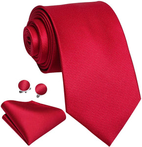 Oliver Paisley Novelty Red Silk Men's Necktie Set