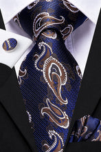 Load image into Gallery viewer, Oliver Paisley Novelty White-Brown Silk Men&#39;s Necktie Set