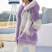 Load image into Gallery viewer, Warm Fleece Purple Overcoat Women&#39;s Winter Coats
