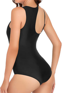 One Piece Jet Black Cut Out Swimsuit