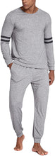 Load image into Gallery viewer, Men&#39;s Light Grey Long Sleeve Knit Top &amp; Pants Loungewear Set